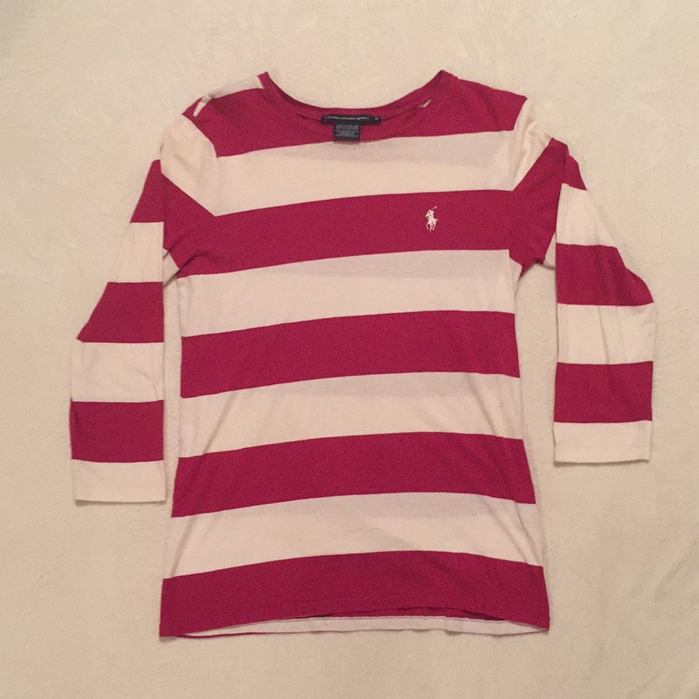 Striped Ralph Lauren 3/4 Sleeves Tee